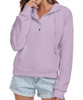 FKEEP WOMEN HOODIES CASUAL BUTTON DOWN SWEATSHIRT DRAWSTRING LONG SLEEVE - S New