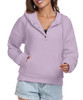 FKEEP WOMEN HOODIES CASUAL BUTTON DOWN SWEATSHIRT DRAWSTRING LONG SLEEVE - S New