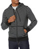 AMAZON ESSENTIALS MEN'S FULL-ZIP FLEECE HOODIE SIZE: MEN 2XL BLACK GRAY STRIPE