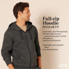 AMAZON ESSENTIALS MEN'S FULL-ZIP FLEECE HOODIE SIZE: MEN 2XL BLACK GRAY STRIPE