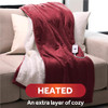 SUNBEAM ROYAL MINK SHERPA HEATED PERSONAL THROW BLANKET - CABERNET - NEW New