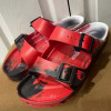 BIRKENSTOCK ARIZONA ESSENTIALS EVA NARROW WIDTH MEN 6N WOMEN 8N RED/BLACK/WHITE