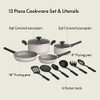 BELLA 12 PIECE COOKWARE SET EVERGOOD CERAMIC NONSTICK COATING Oatmilk