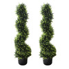 AUMMOOH 39 Inch Boxwood Artificial Cedar Spiral Topiary Trees Set of 2 - Green
