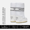 MOON BOOT UNISEX ICON TALL NYLON SNOW BOOTS - SIZE: MEN 3.5-6 WOMEN 4.5-7- WHITE