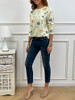 JUSTFASHIONNOW WOMENS LONG SLEEVE TOPS SUMMER FLOWER T SHIRT - LARGE - YELLOW