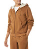 AMAZON ESSENTIALS HOODIE FOR MEN, SHERPA-LINED FLEECE SWEATSHIRT - XS - BROWN New
