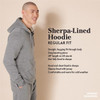 AMAZON ESSENTIALS HOODIE FOR MEN, SHERPA-LINED FLEECE SWEATSHIRT - XS - BROWN New