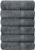 SIMPLE ELEGANCE 6-PACK PLUSH BATH TOWEL SET (27X52 INCH) - GRAY
