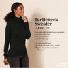 AMAZON ESSENTIALS WOMEN YEAR ROUND LONG SLEEVE TURTLENECK, SIZE L, NAVY New