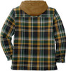 LEGENDARY WHITETAILS MEN'S MAPLEWOOD HOODED SHIRT JACKET - SIZE: MEN L - PLAID New