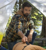 LEGENDARY WHITETAILS MEN'S MAPLEWOOD HOODED SHIRT JACKET - SIZE: MEN L - PLAID New