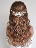 CASDRE FLOWER BRIDE WEDDING HAIR VINE PEARL BRIDAL HEADPIECE - SILVER