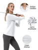 Women's Tennis Golf Shirt Long Sleeved Top Sport Activewear V-Neck Workout New