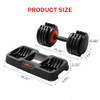 CURSOR FITNESS ADJUSTABLE DUMBBELLS, 5-IN-1 QUICK ADJUSTABLE WEIGHTS - BLACK/RED