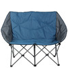 ALPHA CAMP OVERSIZED CAMPING CHAIR DOUBLE FOLDING CHAIR 2 PERSON - BLUE/GRAY