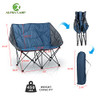ALPHA CAMP OVERSIZED CAMPING CHAIR DOUBLE FOLDING CHAIR 2 PERSON - BLUE/GRAY