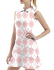 FKEEP WOMEN TENNIS GOLF DRESSES SHORTS V-NECK ACTIVEWEAR PINK CHECKERBOARD S New