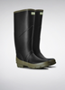HUNTER ARGYLL BULLSEYE FULL KNEE WELLINGTON BOOTS - SIZE: MEN 9 WOMEN 10 - BLACK