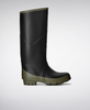 HUNTER ARGYLL BULLSEYE FULL KNEE WELLINGTON BOOTS - SIZE: MEN 9 WOMEN 10 - BLACK