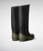 HUNTER ARGYLL BULLSEYE FULL KNEE WELLINGTON BOOTS - SIZE: MEN 9 WOMEN 10 - BLACK
