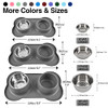 JUQIBOOM DOG BOWLS 2 STAINLESS STEEL BOWL WITH NON SPILL SKID - GRAY