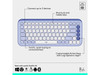 Logitech POP ICON Bluetooth Keyboard/Mouse Combo, Lilac & Off-White 920-013043