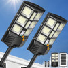 BOSCEOS 2-PACK 6000W SOLAR STREET LIGHTS OUTDOOR WATERPROOF 6500K - BLACK