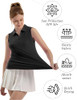 FKEEP Women's Sleeveless Polo Golf Tennis Shirt with Collar Quick-Dry XXL BLACK New