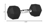 AMAZON BASICS RUBBER HEX DUMBBELL HAND WEIGHT - BLACK