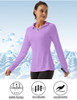 FKEEP WOMEN'S POLO SHIRTS LONG SLEEVE UPF 50+ WORKOUT LAVENDER SIZE XL