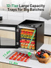 KEENSTAR FOOD DEHYDRATOR JERKY 12 STAINLESS STEEL TRAYS 10 PRESETS BLACK FD-1008