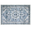 BIBB HOME WASHABLE FLANNEL PRINTED AREA RUG LATEX BACK 4X6FT - VINTAGE AZURE