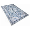 BIBB HOME WASHABLE FLANNEL PRINTED AREA RUG LATEX BACK 4X6FT - VINTAGE AZURE