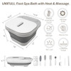 UNIFULL Foot Spa Bath Heat Massage Rollers Bubble Foot Pedicure Kit - WHITE