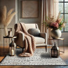 BIBB HOME WASHABLE FLANNEL PRINTED AREA RUG WITH LATEX BACK 4X6FT - URBAN TIMBER