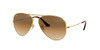 RAY BAN RAY-BAN RB3025 CLASSIC AVIATOR SUNGLASSES - GOLD/CLEAR GRADIENT BROWN