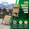 CARAVAN SPORTS ZERO GRAVITY OUTDOOR FOLDING PATIO LOUNGE CHAIR - BEIGE