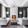 PARROT UNCLE CORDELL 18-LIGHT MODERN CHROME SPUTNIK SPHERE CHANDELIER - SILVER