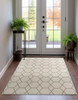 UNIQUE LOOM TRELLIS FRIEZE AREA RUG - GEOMETRIC (5' 1" X 8', IVORY/ GRAY)