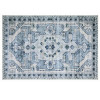 BIBB HOME WASHABLE FLANNEL PRINTED AREA RUG LATEX BACK 5X7FT - VINTAGE AZURE