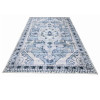 BIBB HOME WASHABLE FLANNEL PRINTED AREA RUG LATEX BACK 5X7FT - VINTAGE AZURE