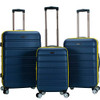 ROCKLAND MELBOURNE HARDSIDE EXPANDABLE LUGGAGE SPINNER WHEELS 3-PIECE - NAVY