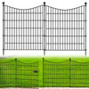 CLEASO 10 PANELS DECORATIVE GARDEN FENCE WITH GATE, 32" X 23.6 FT - BLACK