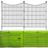 CLEASO 10 PANELS DECORATIVE GARDEN FENCE WITH GATE, 32" X 23.6 FT - BLACK