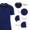Galaxy by Harvic Men's Tagless Moisture Wicking Polo Shirt S-3XL Navy New