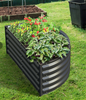 OLLE GARDENS 17" TALL DECORATIVE SEMI-CIRCLE RAISED GARDEN BED - GRAY