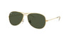 RAY-BAN MEN'S RB3362 COCKPIT AVIATOR SUNGLASSES 56 MILLIMETER GOLD/G-15 GREEN