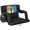 ALPCOUR RECLINING STADIUM SEAT WIDE BLEACHER BACK SUPPORT CUSHION - BLACK New