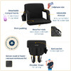 ALPCOUR RECLINING STADIUM SEAT WIDE BLEACHER BACK SUPPORT CUSHION - BLACK New